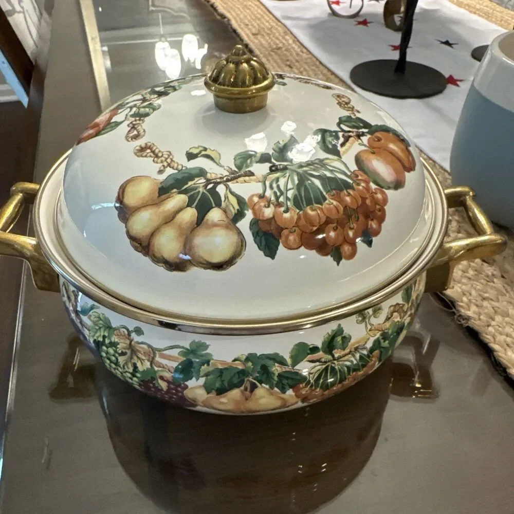 Tabletops Unlimited Kensington Garden 3qt Covered Pan Vitroceramic Buffet Server